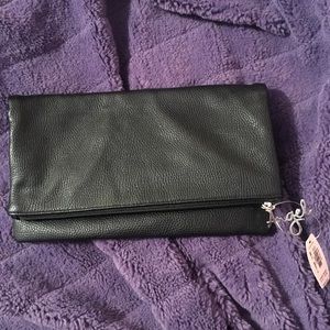 Black Leathery Foldable Clutch